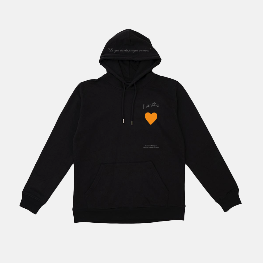 CORAZÓN BONITO HOODIE NEGRA